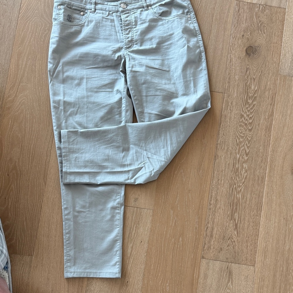 Brunello Cucinelli 5 pocket Italian Gray Trousers